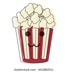 Kawaii pop corn bucket icon