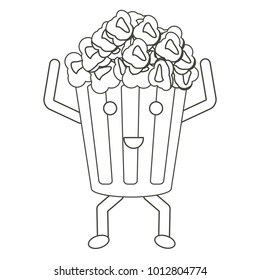 Kawaii pop corn bucket icon