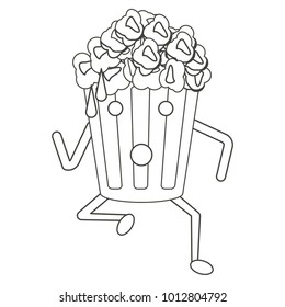 Kawaii pop corn bucket icon