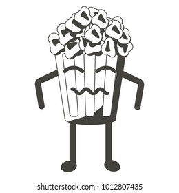 Kawaii pop corn bucket icon