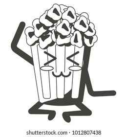 Kawaii pop corn bucket icon