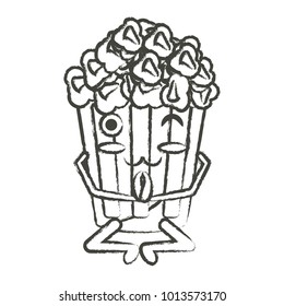 Kawaii pop corn bucket icon