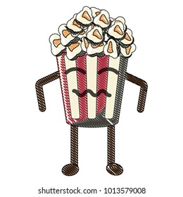Kawaii pop corn bucket icon