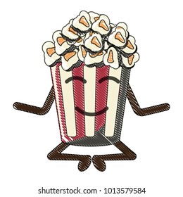 Kawaii pop corn bucket icon