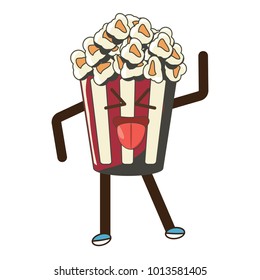 Kawaii pop corn bucket icon