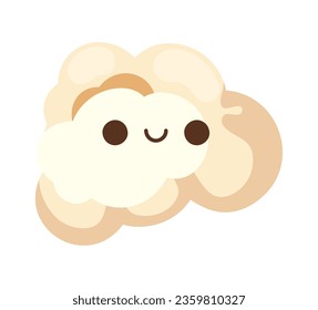 kawaii pop corn cartoon icon isolated