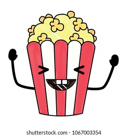 kawaii pop corn icon
