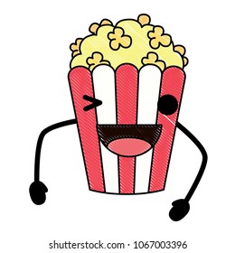 kawaii pop corn icon
