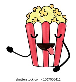 kawaii pop corn icon
