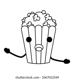 kawaii pop corn icon