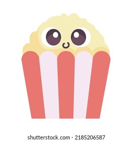 Kawaii Popcorn Sweet Isolated Icon