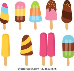 Kawaii Popsicle Clipart Cute Vector