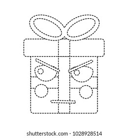kawaii present cartoon angry facial expression