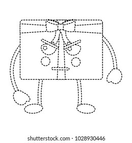 kawaii present cartoon angry facial expression