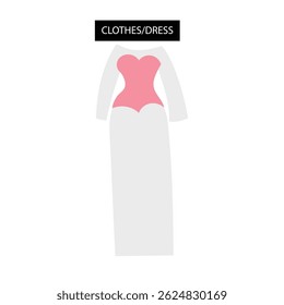 Kawaii princess dress cartoon design. modern casual dress vector set. Fashion female shirt and dress and skirt illustration.