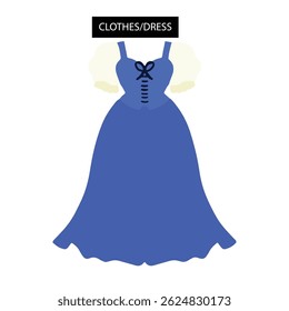 Kawaii princess dress cartoon design. modern casual dress vector set. Fashion female shirt and dress and skirt illustration.