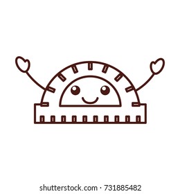 kawaii protractor geometrical instrument angle measure cartoon