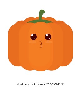 kawaii pumpkin icon on white background