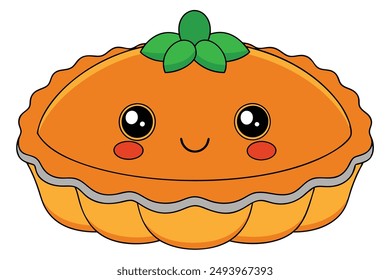 Pastel de calabaza Kawaii - Adorable y lindo diseño de postre