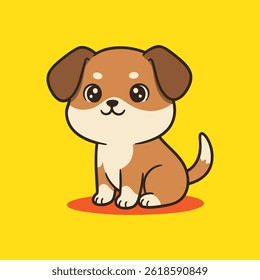 Kawaii Puppy Illustration Happy Dog Clipart for Kids and Pet Branding