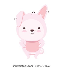Kawaii rabbit animal cartoon design, Cute character and nature theme Vector illustration