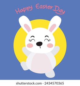 kawaii rabbit character. cartoon illustration