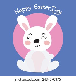 kawaii rabbit character. cartoon illustration