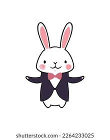 conejo kawaii en diseño vectorial