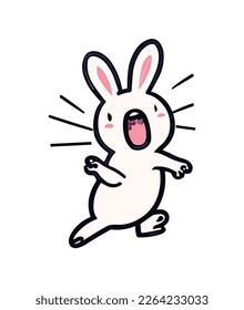 kawaii rabbit in vector design