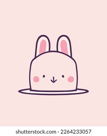 kawaii rabbit in vector design