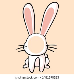 kawaii rabbits character vector illustration