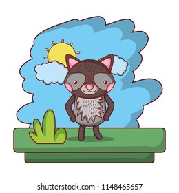 kawaii raccoon cute wild animal