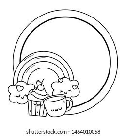 Kawaii of rainbow cartoon design