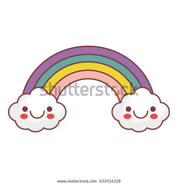 Kawaii Rainbow Icon Stock Vector (Royalty Free) 632416328