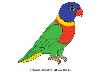 Kawaii Rainbow Lorikeet Vector Illustration Clipart