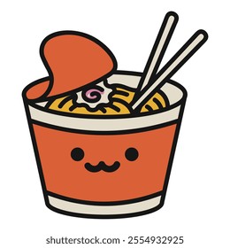 Kawaii Ramen Doodle Illustration - 08