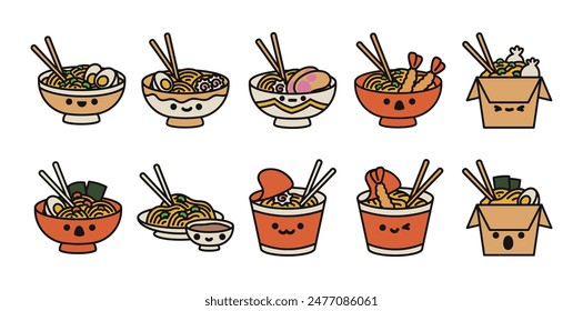 Kawaii Ramen Doodle Set Collection