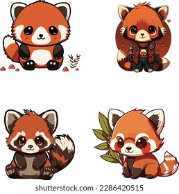 Kawaii red panda 4 style.