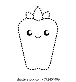 kawaii red pepper vector illustration