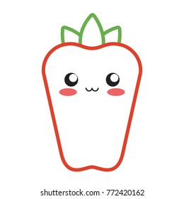 kawaii red pepper vector illustration