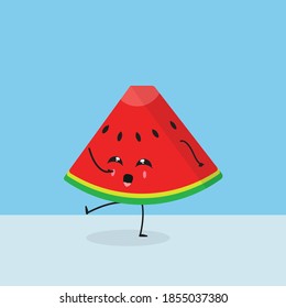 Kawaii Red Watermelon Fruit Cute Illustration