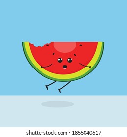 Kawaii red Watermelon Fruit Cute Illustration