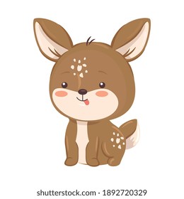 Kawaii reindeer animal cartoon design, Cute character and nature theme Vector illustration