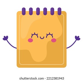 kawaii ringed notebook isolated icon