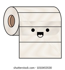kawaii roll paper towel i in colored crayon silhouette