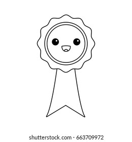 kawaii rosette certificate cartoon design