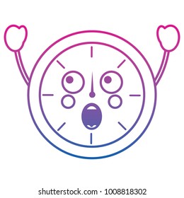 kawaii round clock time cartoon character