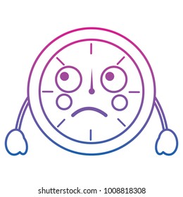 kawaii round clock time cartoon character