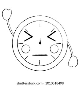 kawaii round clock time cartoon character