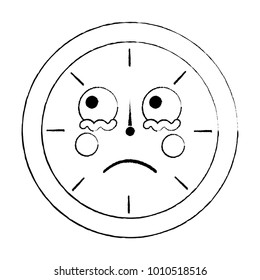 kawaii round clock time cartoon character
